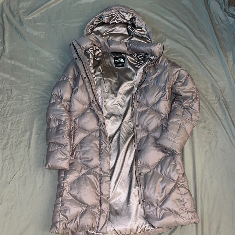 Light purple North Face parka size medium